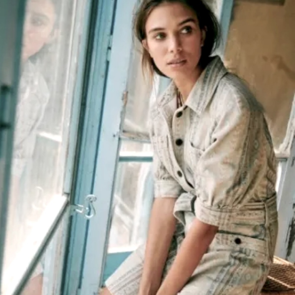 Sezane Ren Dress, Denim dress button front